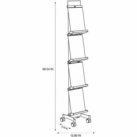 Alba Display Rack: 66.54’’ Height Black & Chrome Metal - PVC ABS - Floor Racks