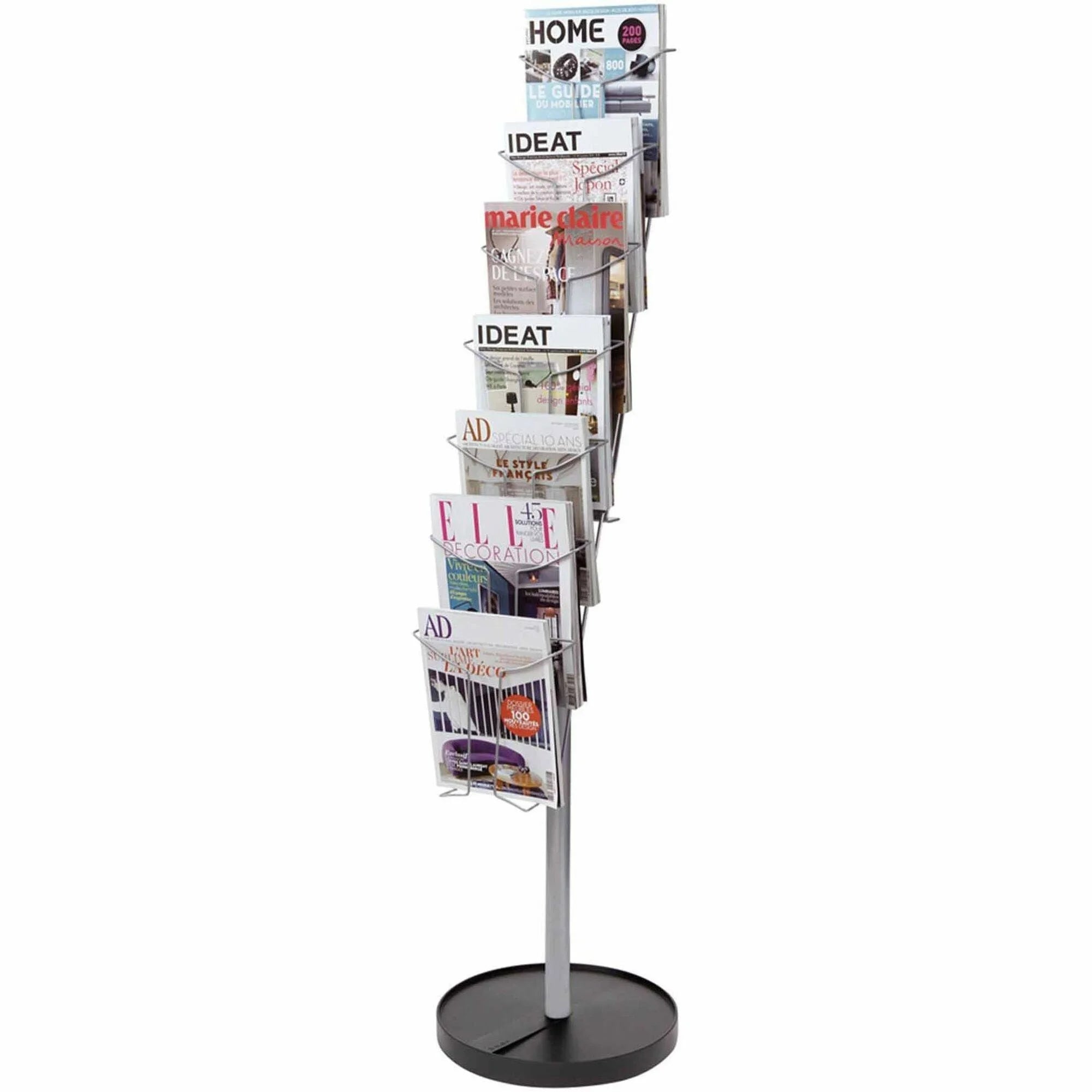 Alba Display Rack: 7-Compartment Metal Organizer - 59.06’’ Floor Stand - Racks