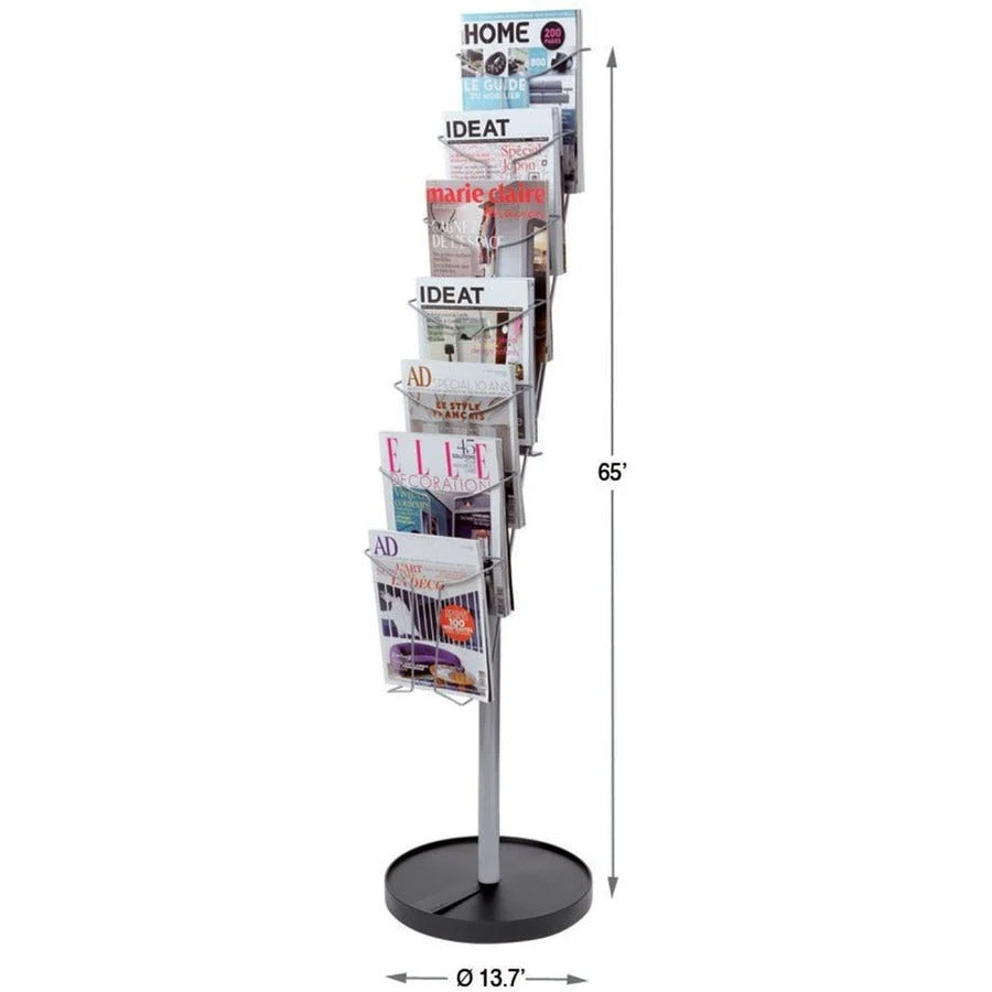 Alba Display Rack: 7-Compartment Metal Organizer - 59.06’’ Floor Stand - Racks