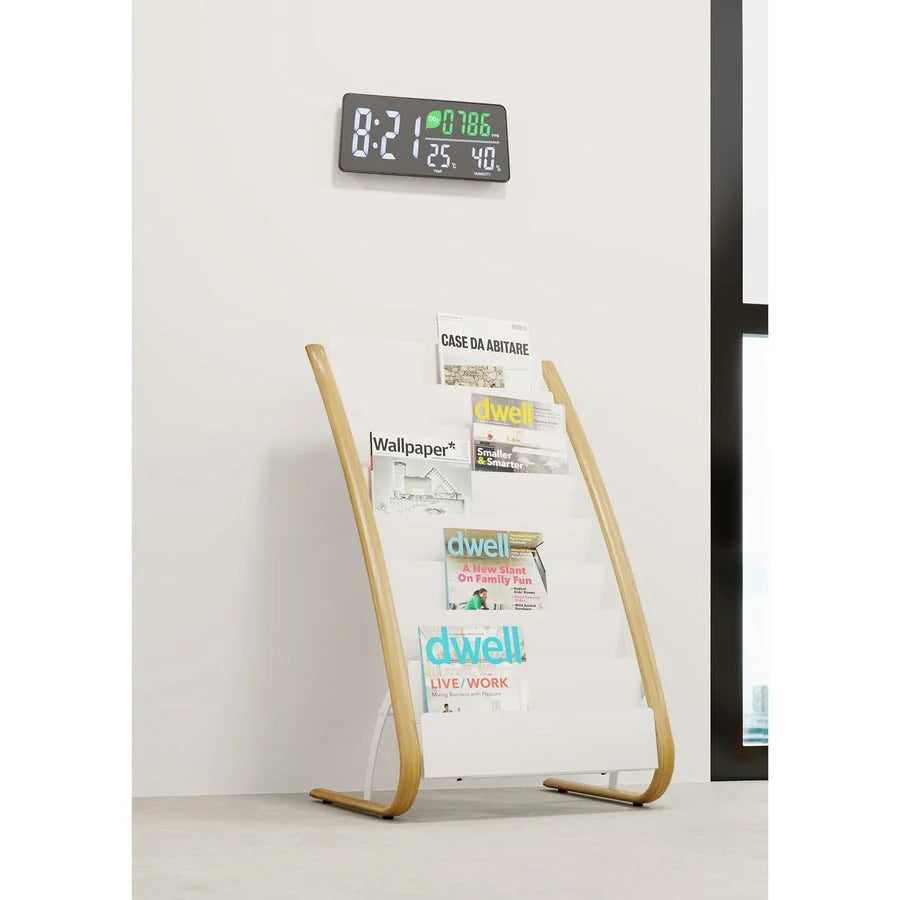 Alba Floor Display Unit: 8-Compartment Organizer - Natural Finish - Racks