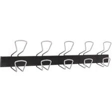 Alba Hook Panel - 10 Pegs - 110.23 lb (50 kg) Capacity - 6.5’’ Height x 29.9’’ Width - for Coat Clothes - Metal - Black