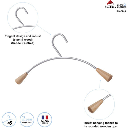 Alba Stainless Coat Hanger - Alternate-Image1