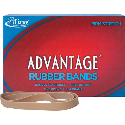 Alliance Rubber Advantage #107 Bands - 7’’ Length x 0.6’’ Width - Natural Crepe - 40/Box - Plastic/Rubber