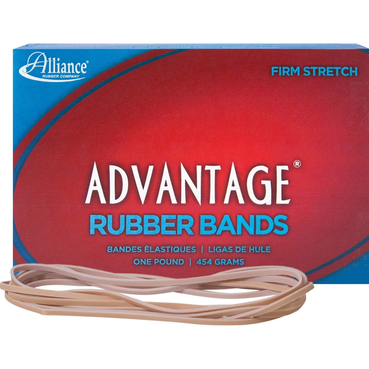 Alliance Rubber Advantage #117B Bands - 7’’ Length x 0.1’’ Width - Natural Crepe - 200/Box - Plastic/Rubber
