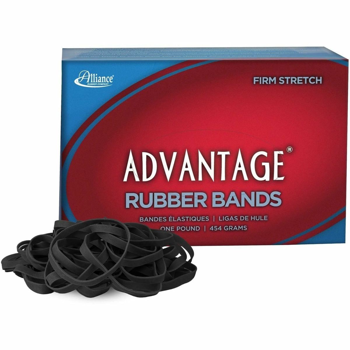 Alliance Rubber Advantage Classic Black #64: 3.5’’ Length x 0.3’’ Width - 320/Box - Plastic/Rubber Bands