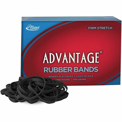 Alliance Rubber Advantage Classic Black #64: 3.5’’ Length x 0.3’’ Width - 320/Box - Plastic/Rubber Bands