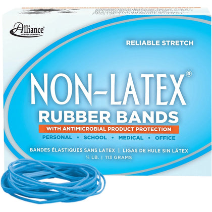 Alliance Rubber Antimicrobial Bands #19 - Latex-free Stretchable - Cyan Blue - Plastic/Rubber