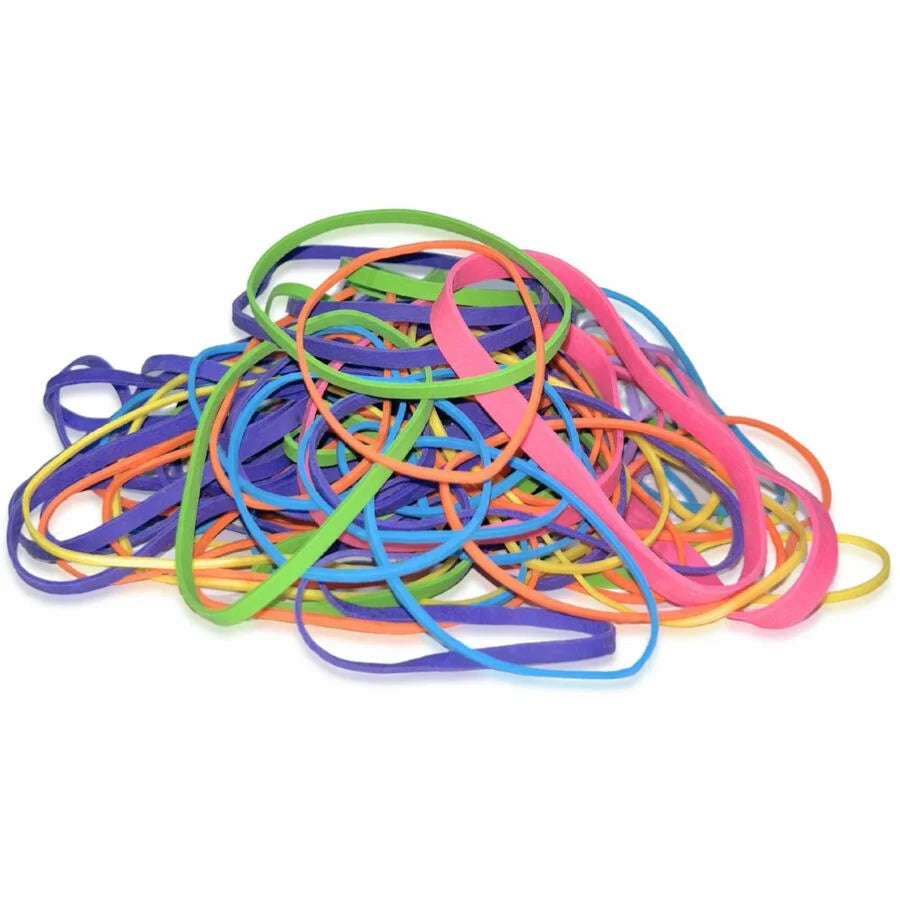 Alliance Rubber Brites Color-Coded Bands - Assorted Sizes & Colors - Durable Versatile - 1 Box - Plastic/Rubber