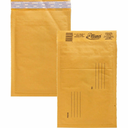 Alliance Rubber Kraft Bubble Mailers: #0 6x10 Peel & Seal Paper - 25/Carton - Mailers