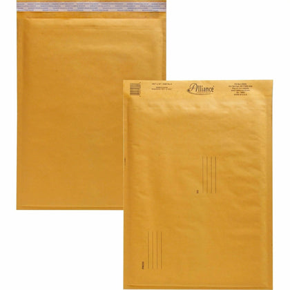 Alliance Rubber Kraft Bubble Mailers - #5 - 10 1/2’’ x 16’’ - Peel & Seal - Paper - 25/Carton