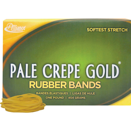 Alliance Rubber Pale Crepe Gold Bands - Size #16 - Stretchable & Durable - Plastic/Rubber
