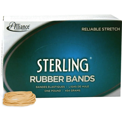 Alliance Rubber Sterling #14 Bands - Durable 2’’ x 62.5 mil - Natural Crepe - 3100/Box - Plastic/Rubber