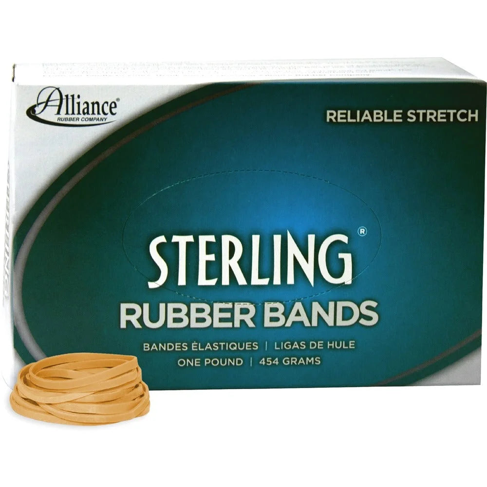 Alliance Rubber Sterling #31 Bands: 2.5’’ Length 125 mil Thickness - Durable Elastic - Natural Crepe - 1200/Box