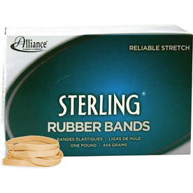 Alliance Rubber Sterling #62 Bands - Durable & Elastic - Natural Crepe - 600/Box - Plastic/Rubber