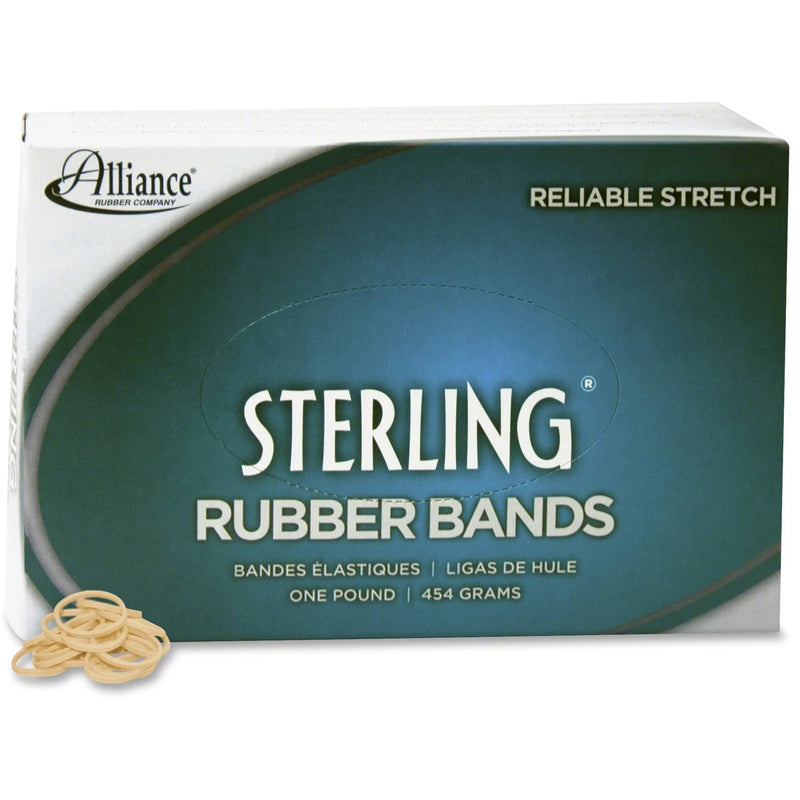 Alliance Rubber Sterling #8 Bands - Durable & Elastic - Natural Crepe - 7100/Box - Plastic/Rubber