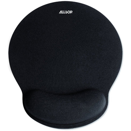 Allsop ComfortFoam Memory Foam Mouse Pad with Wrist Rest - Stress Resistant - Black - Pads & Rests