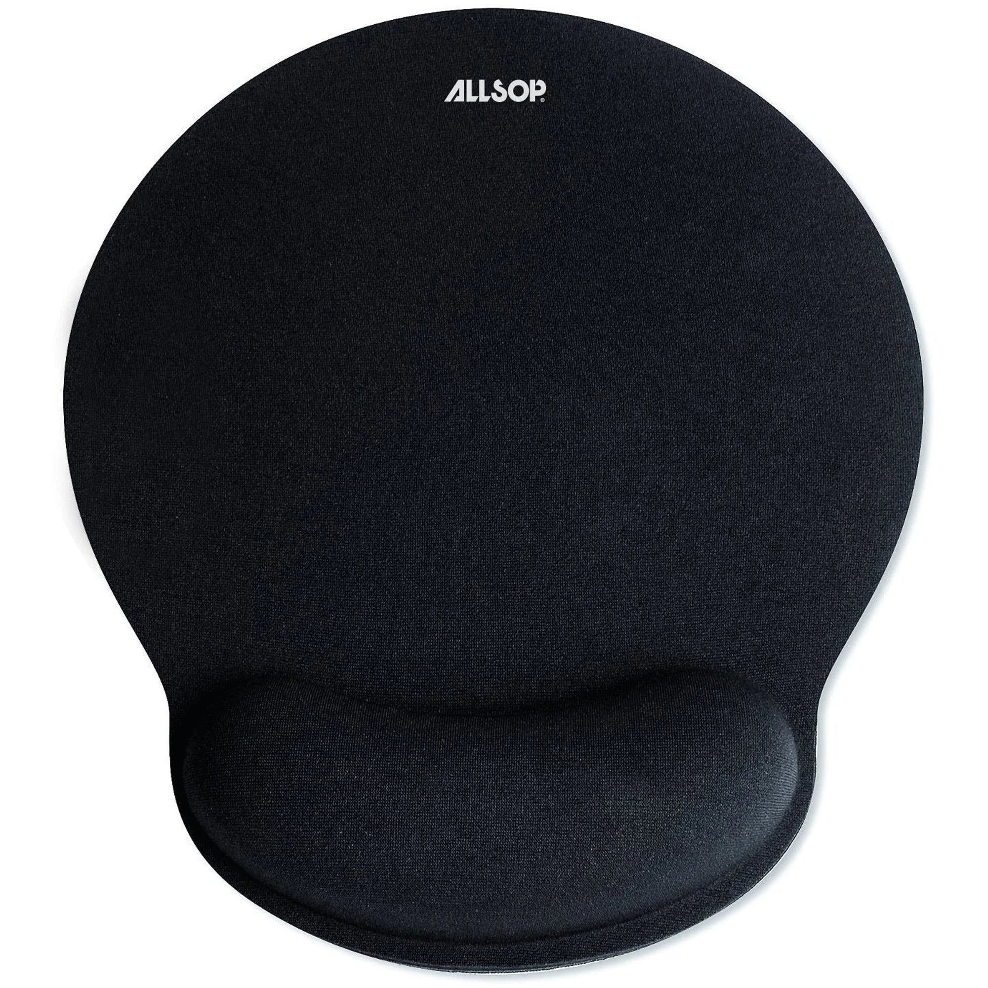 Allsop ComfortFoam Memory Foam Mouse Pad with Wrist Rest - Stress Resistant - Black - Pads & Rests
