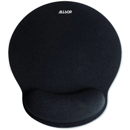 Allsop ComfortFoam Memory Foam Mouse Pad with Wrist Rest - Stress Resistant - Black - Pads & Rests