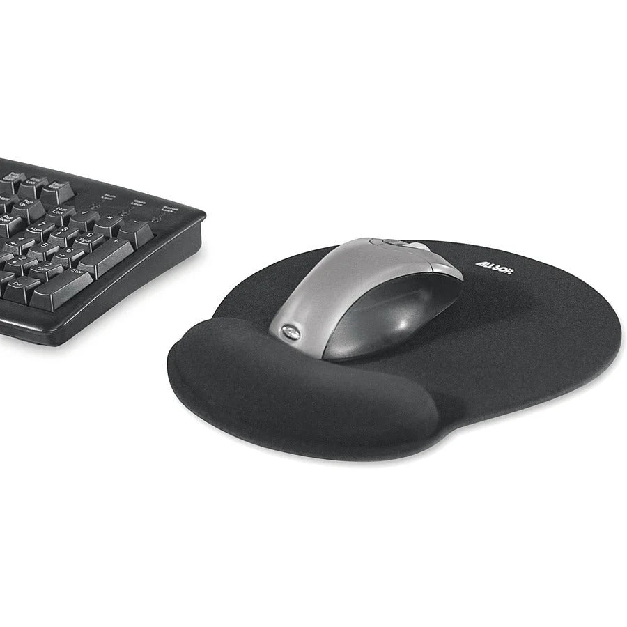 Allsop ComfortFoam Memory Foam Mouse Pad with Wrist Rest - Stress Resistant - Black - Pads & Rests