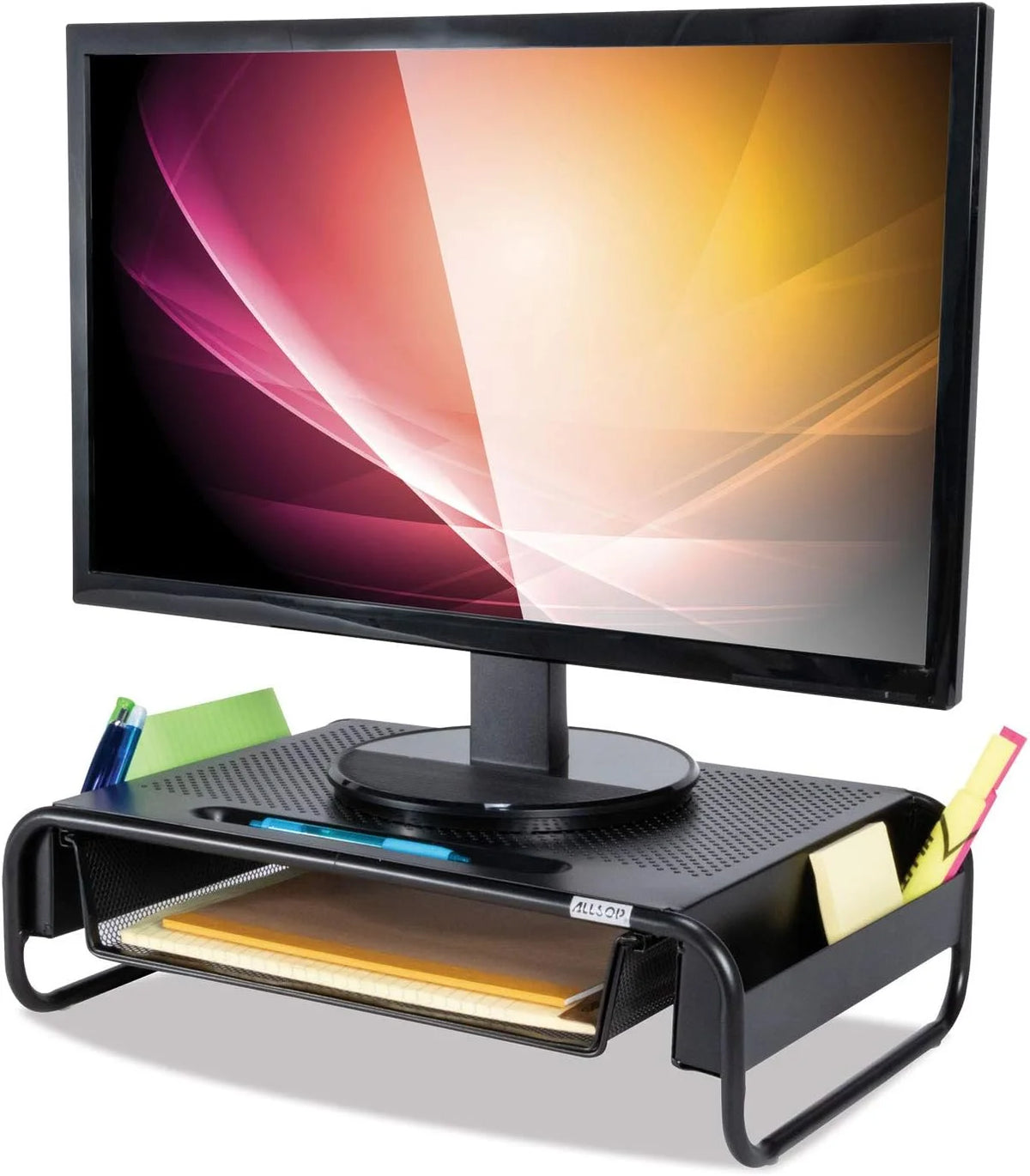 Allsop Metal Art Organizer 5 Monitor Stand with Drawer - Stylish Desktop - Monitors