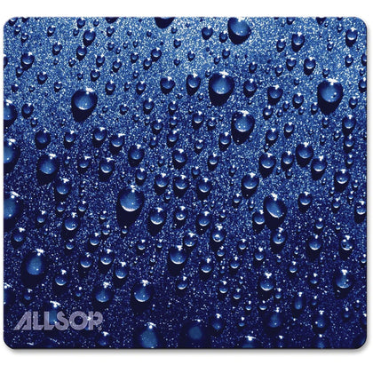 Allsop NatureSmart Image Mousepad - Soft Top Raindrop Design - Blue - Anti-skid - 8.50’’ Width - Natural Rubber - Latex