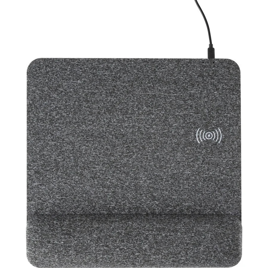 Allsop PowerTrack Plush Mousepad: Wireless Charging Memory Foam - Gray - Mouse Pads & Wrist Rests