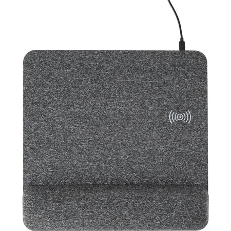 Allsop PowerTrack Plush Mousepad: Wireless Charging Memory Foam - Gray - Mouse Pads & Wrist Rests