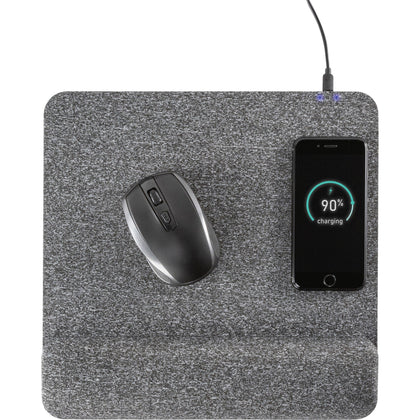 Allsop PowerTrack Plush Mousepad: Wireless Charging Memory Foam - Gray - Mouse Pads & Wrist Rests