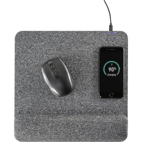 Allsop PowerTrack Plush Mousepad: Wireless Charging Memory Foam - Gray - Mouse Pads & Wrist Rests