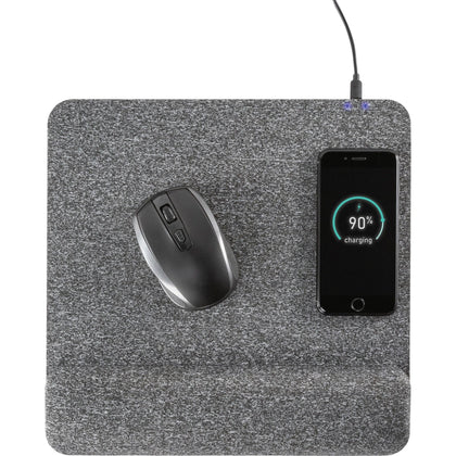 Allsop PowerTrack Plush Mousepad: Wireless Charging Memory Foam - Gray - Mouse Pads & Wrist Rests