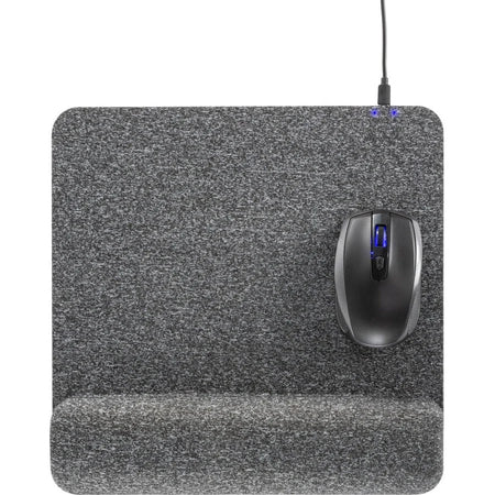 Allsop PowerTrack Plush Mousepad: Wireless Charging Memory Foam - Gray - Mouse Pads & Wrist Rests