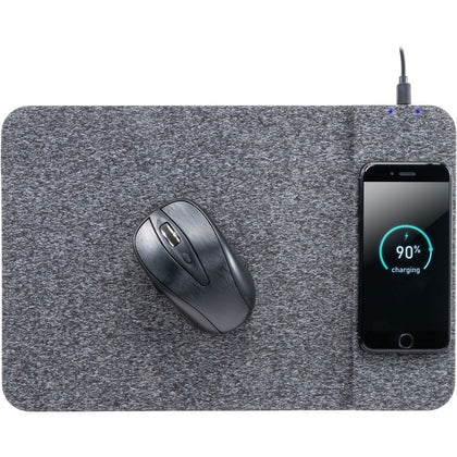 Allsop PowerTrack Wireless Charging Mousepad - Black Fabric - 0.25’’ x 13’’ 8.75’’ - Mouse Pads & Wrist Rests