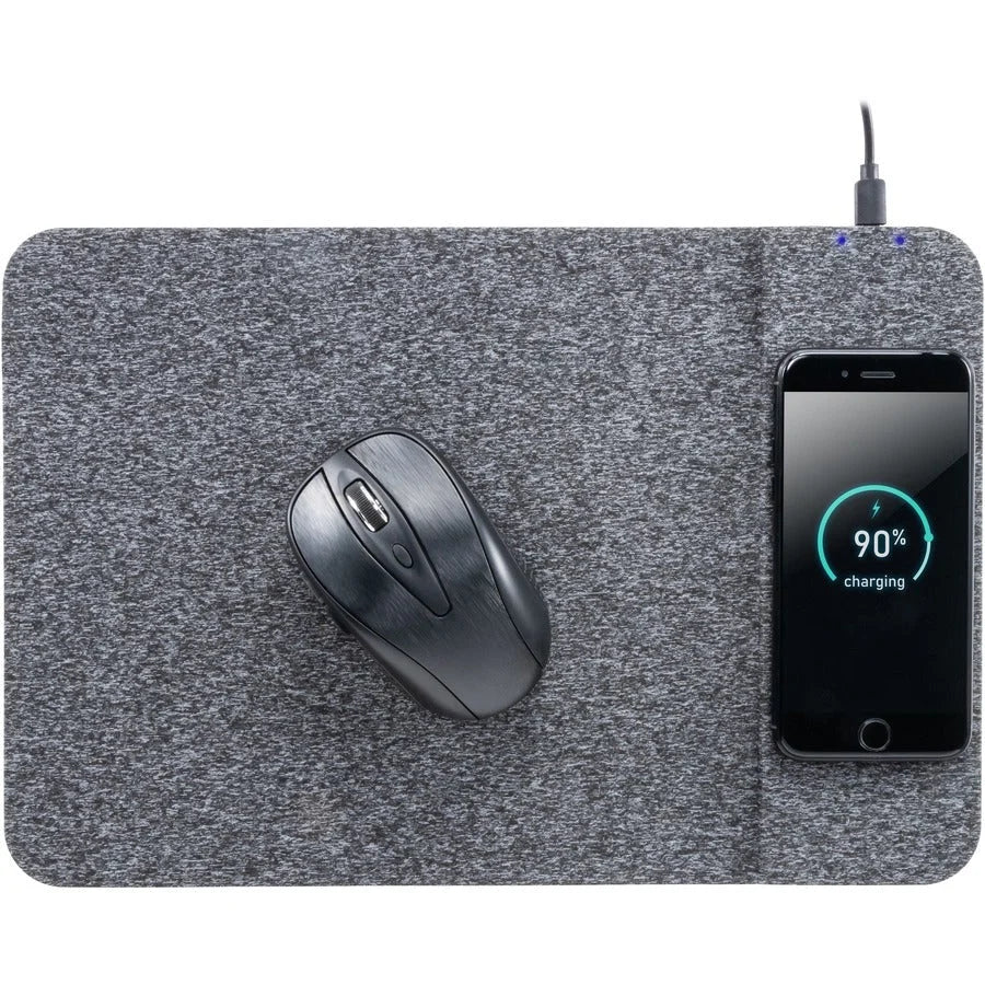 Allsop PowerTrack Wireless Charging Mousepad - Black Fabric - 0.25’’ x 13’’ 8.75’’ - Mouse Pads & Wrist Rests