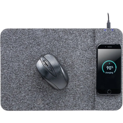 Allsop PowerTrack Wireless Charging Mousepad - Black Fabric - 0.25’’ x 13’’ 8.75’’ - Mouse Pads & Wrist Rests