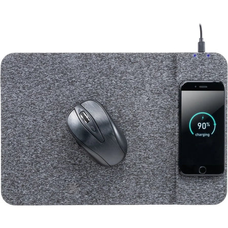 Allsop PowerTrack Wireless Charging Mousepad - Black Fabric - 0.25’’ x 13’’ 8.75’’ - Mouse Pads & Wrist Rests