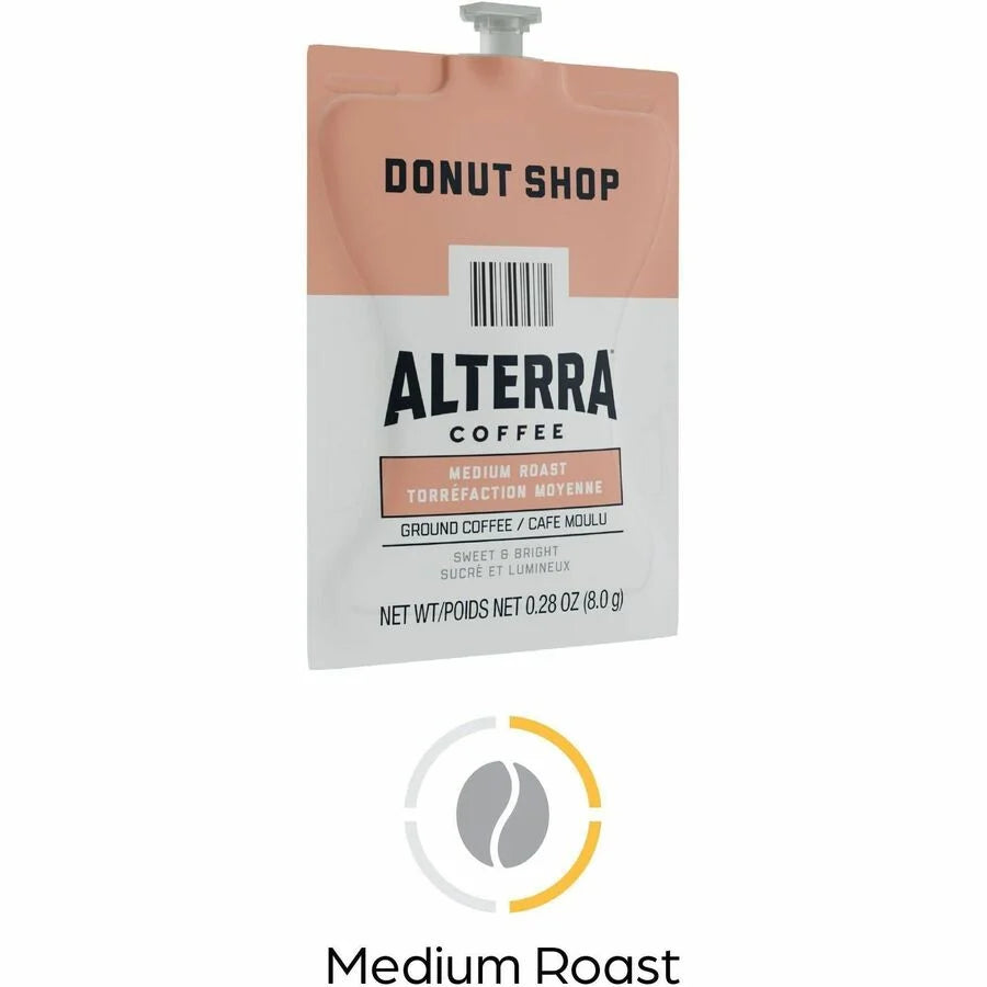 Alterra Freshpack Donut Shop Coffee - Medium Roast - 100/Carton
