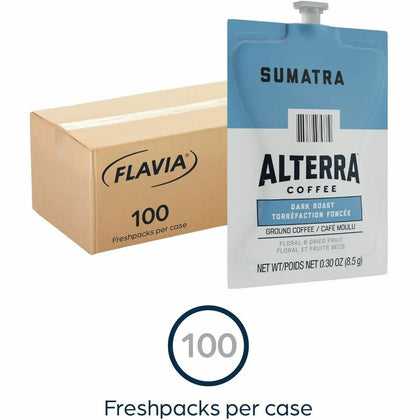 Alterra Freshpack Sumatra Coffee - Dark Roast - 100/Carton