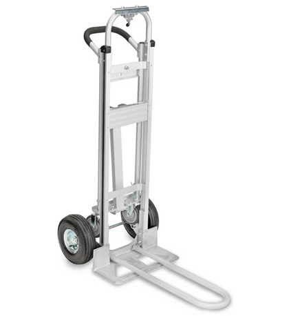 Aluminum 3-In-1 Hand Truck - Pneumatic Wheels - Cleaning Supplies