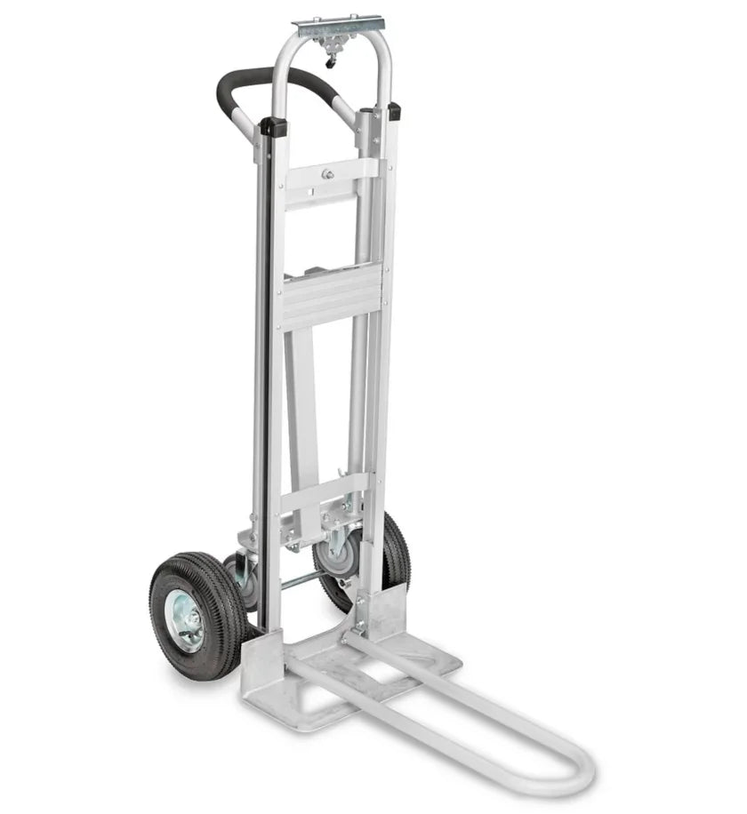Aluminum 3-In-1 Hand Truck - Pneumatic Wheels - Cleaning Supplies