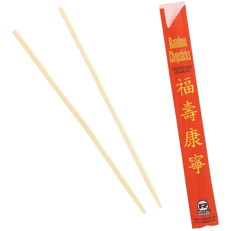 AmerCare Royal 9’’ Bamboo Chopsticks Red Natural 10 / Carton (EGS054000) - Cutlery