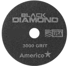 AMERICO Black DIAMOND Polishing Pads: 20 in Synthetic Fiber 3000 RPM Max Speed 2 PK - Floor Pads