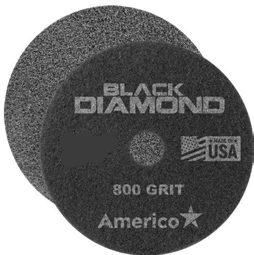 AMERICO Black DIAMOND White Cleaning Pads: 17 in Synthetic Fiber 3000 RPM Max Speed 2 PK - Floor Pads