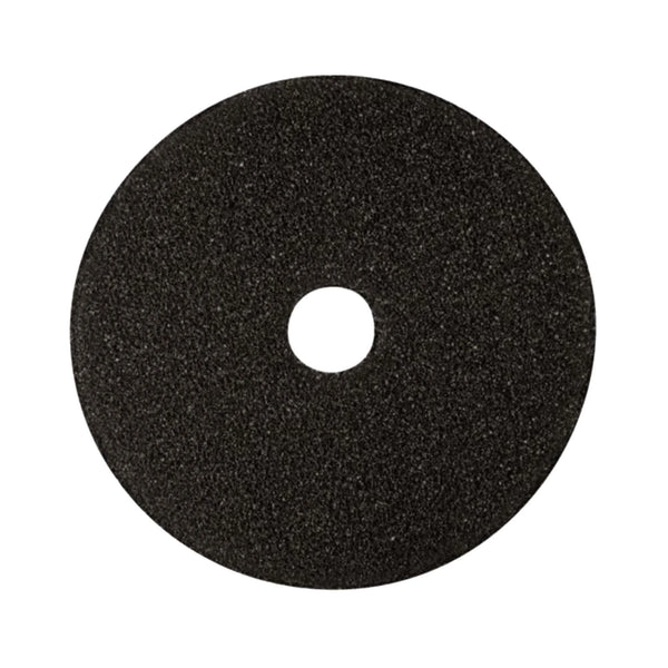 AMERICO Black Stripping Pads: 16 in Synthetic Fiber 350 RPM Max Speed 5 PK - Floor Pads