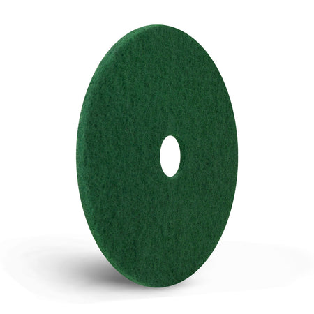 AMERICO Green Scrub Pads: 17 in Synthetic Fiber 350 RPM Max Speed 5 PK - Floor Pads