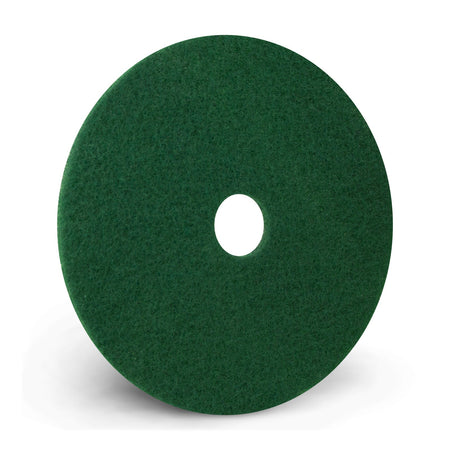 AMERICO Green Scrub Pads: 17 in Synthetic Fiber 350 RPM Max Speed 5 PK - Floor Pads