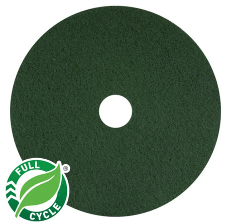 AMERICO Green Scrub Pads: 17 in Synthetic Fiber 350 RPM Max Speed 5 PK - Floor Pads
