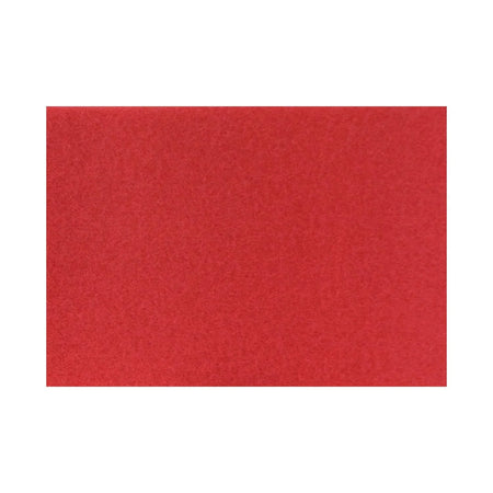 AMERICO Red Buffing Pads: 14 in Wd 20 Lg Synthetic Fiber 5 PK - Floor Pads