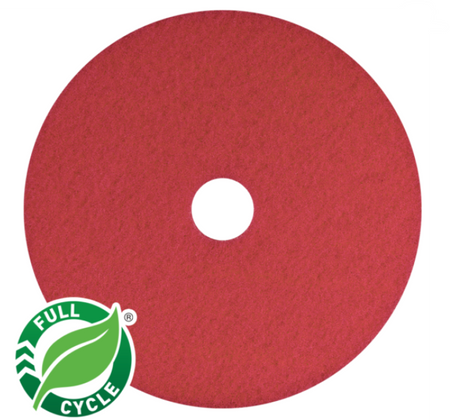 AMERICO Red Buffing Pads: 14’’ Synthetic Fiber - 800 RPM (5 PK) - Floor Pads
