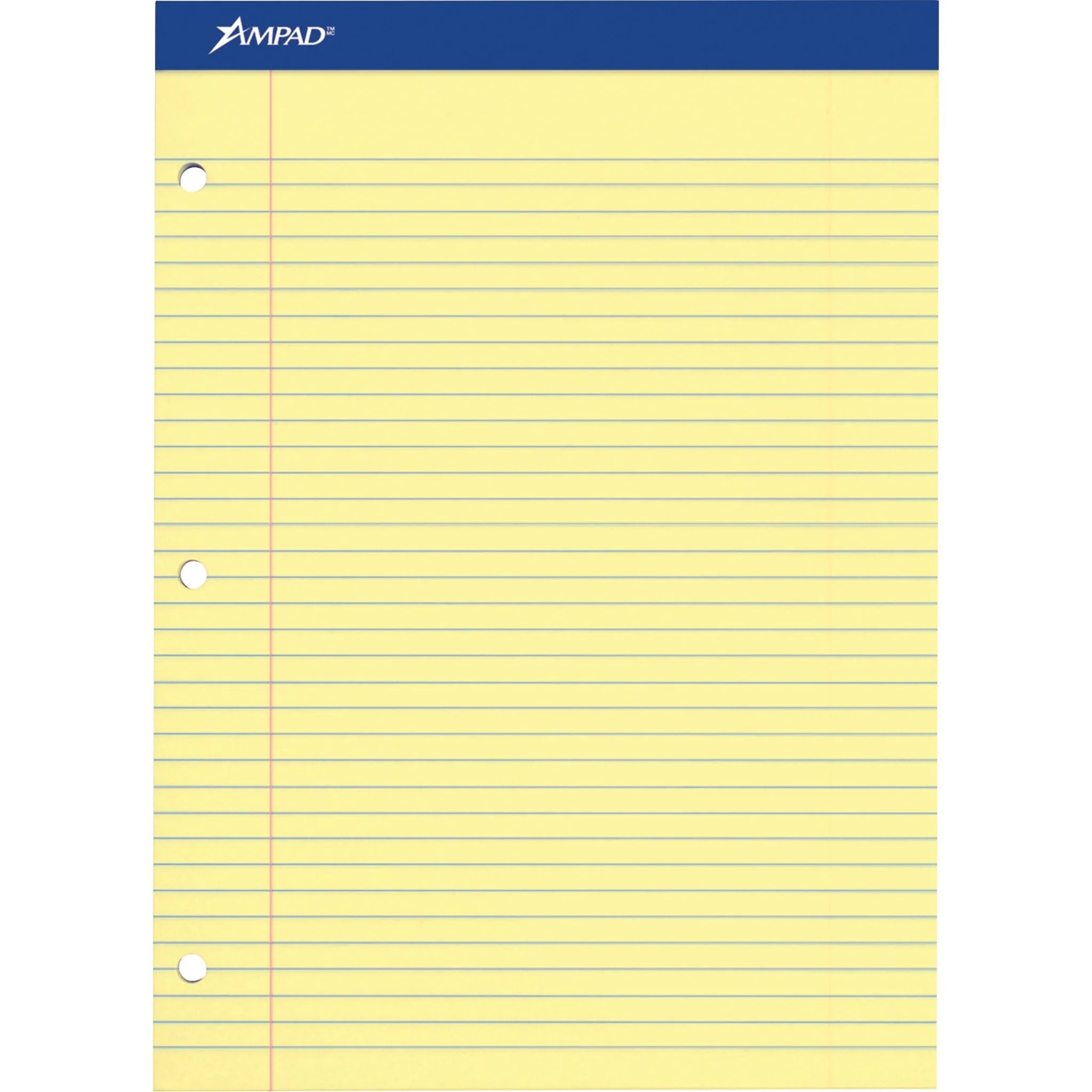 Ampad Double Sheet Writing Pad: 100 Sheets Canary Yellow Micro Perforated - Letter Size - Legal & Jr. Pads