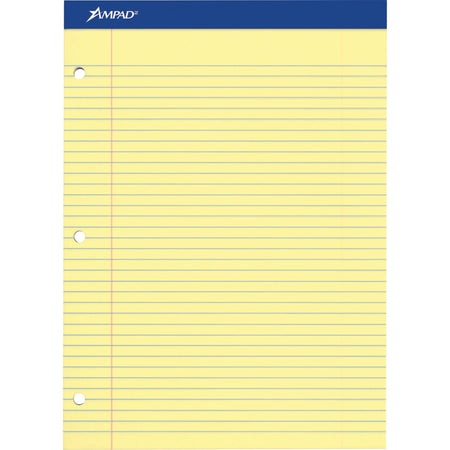 Ampad Double Sheet Writing Pad: 100 Sheets Canary Yellow Micro Perforated - Letter Size - Legal & Jr. Pads